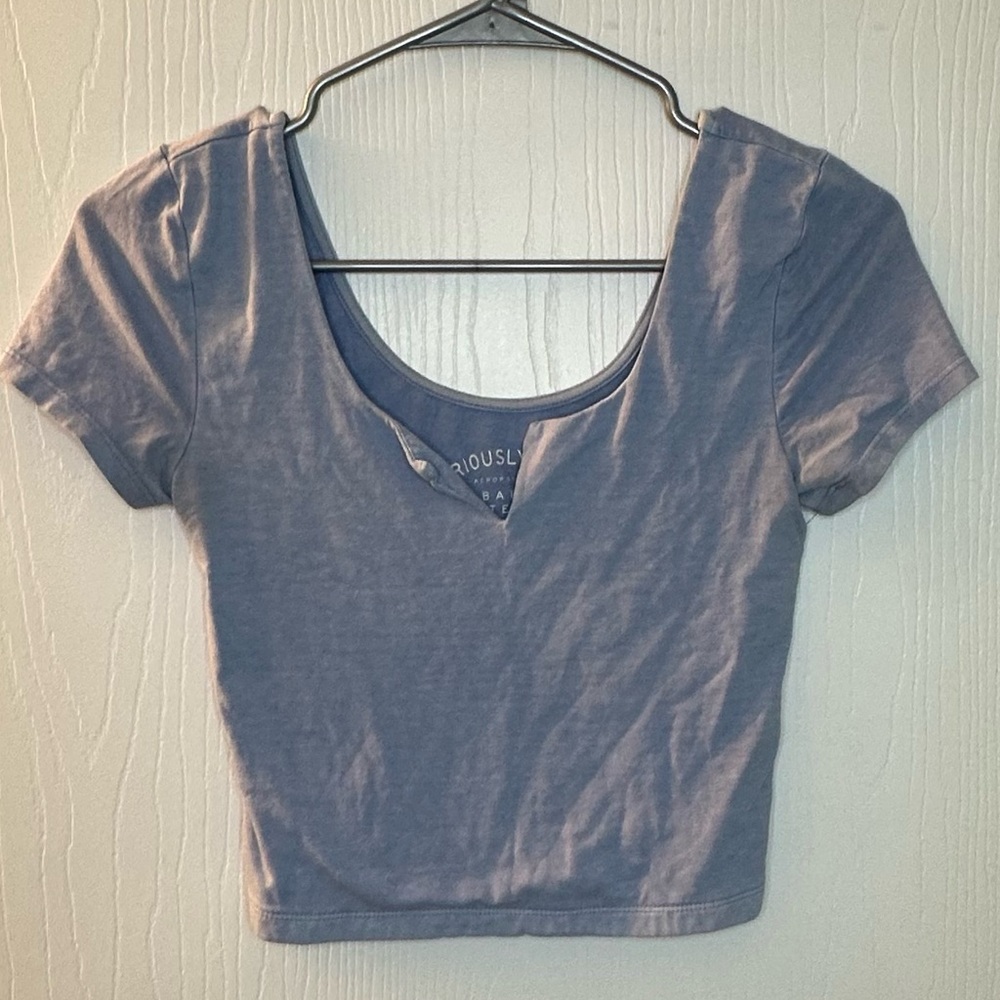 Aeropostale seriously soft baby tee blue short sleeve crop top juniors small